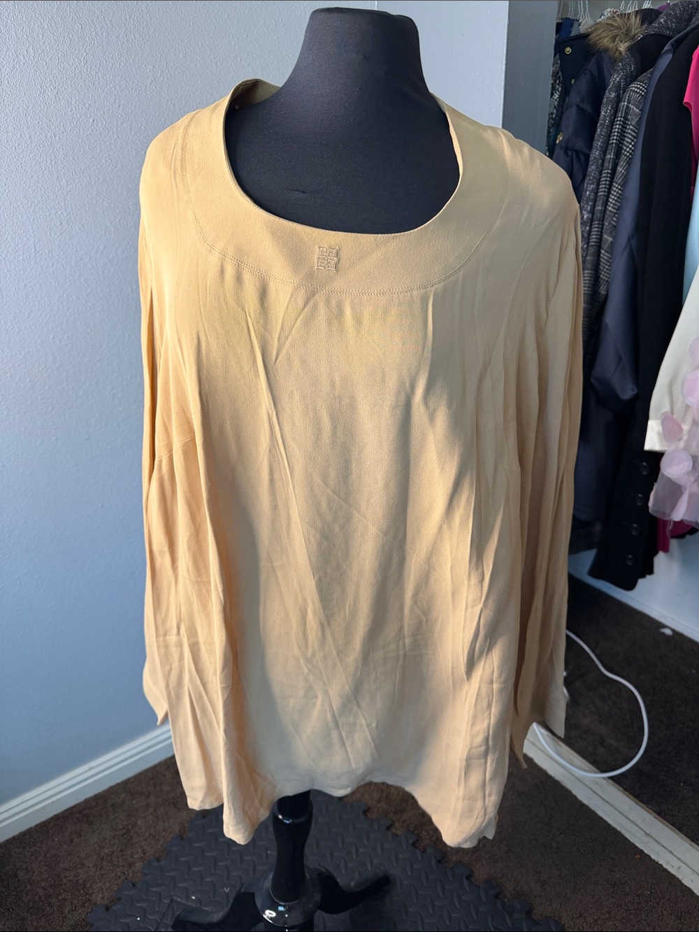 Givenchy Peach Scoop Neck Long-Sleeve Tunic